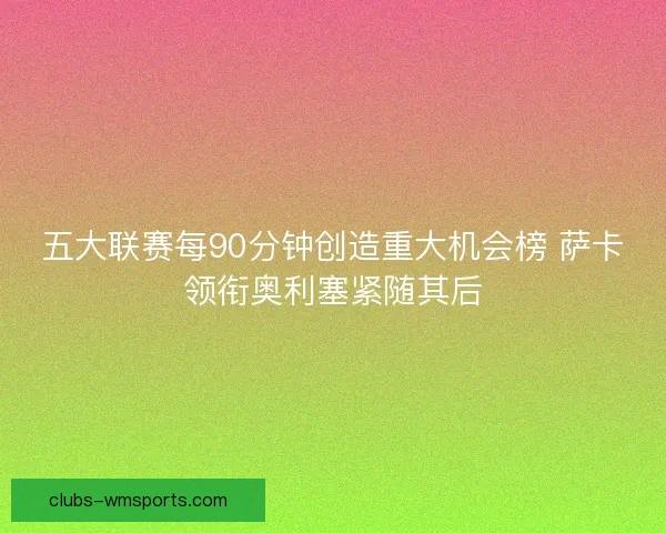 五大联赛每90分钟创造重大机会榜 萨卡领衔奥利塞紧随其后 五大联赛每90分钟创造重大机会榜 萨卡领衔奥利塞紧随其后